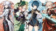 Arlecchino, Emilie, Xingqiu, and Kazuha (Image via HoYoverse)